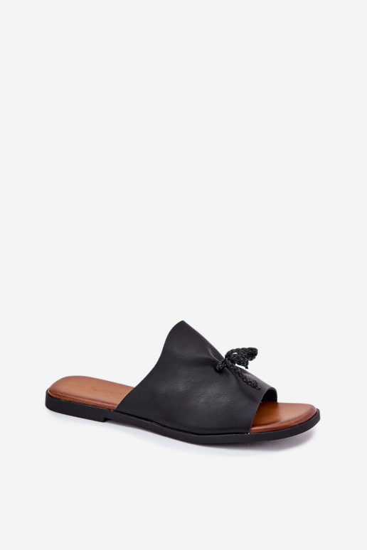 Dámské pantofle s širokými podpatky  Černé Norela