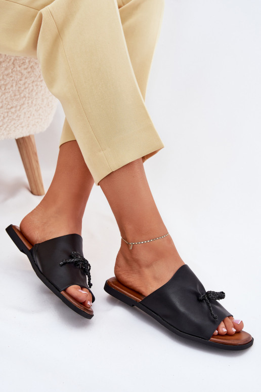 Dámské pantofle s širokými podpatky  Černé Norela