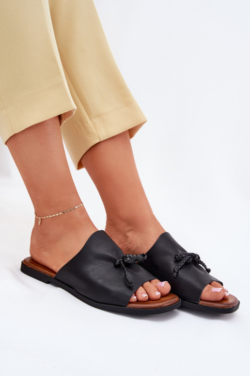 Dámské pantofle s širokými podpatky  Černé Norela