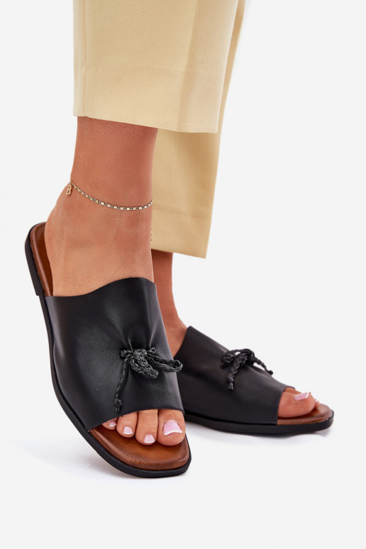 Dámské pantofle s širokými podpatky  Černé Norela