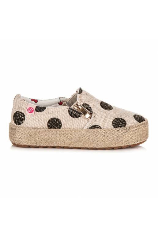 Dětské módní krémové textilní boty s...