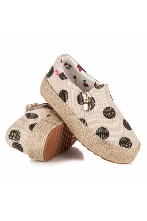 Dětské módní krémové textilní boty s...