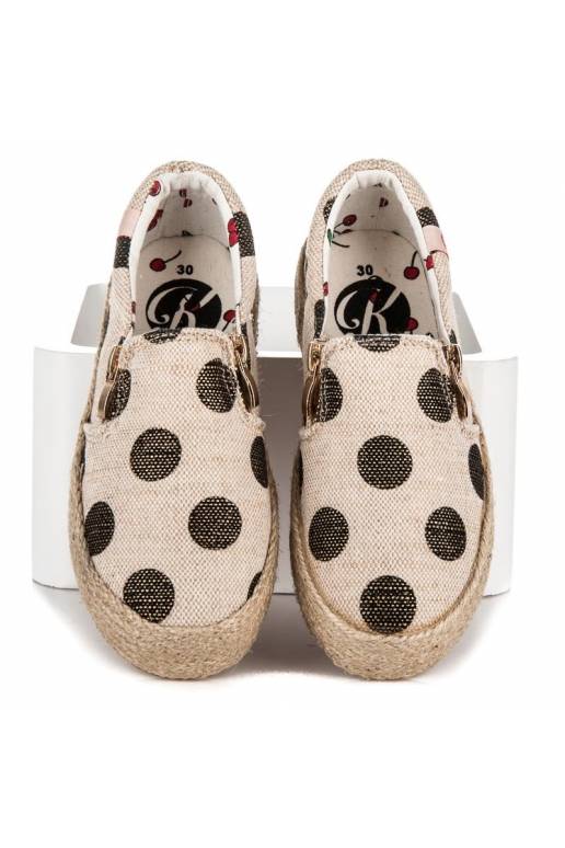 Dětské módní krémové textilní boty s...