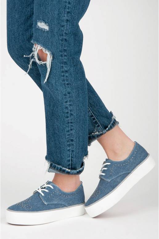 Mėlynos spalvos storapadžiai batai...