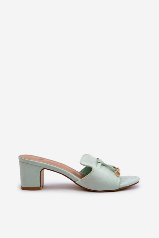 Dámské pantofle Z z eko semišeu s podpatky mincovna Jemenna