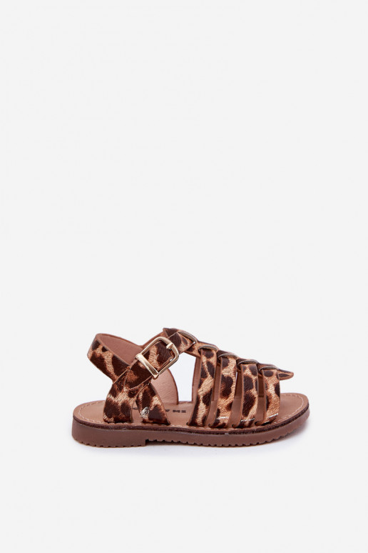 sandály Dětské Dětské z ekologické kůže se vzory leopardí kožešiny Mariana sandály Dětské Dětské z ekologické kůže se vzory leopardí kožešiny Mariana