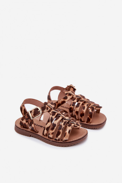 sandály Dětské Dětské z ekologické kůže se vzory leopardí kožešiny Mariana sandály Dětské Dětské z ekologické kůže se vzory leopardí kožešiny Mariana