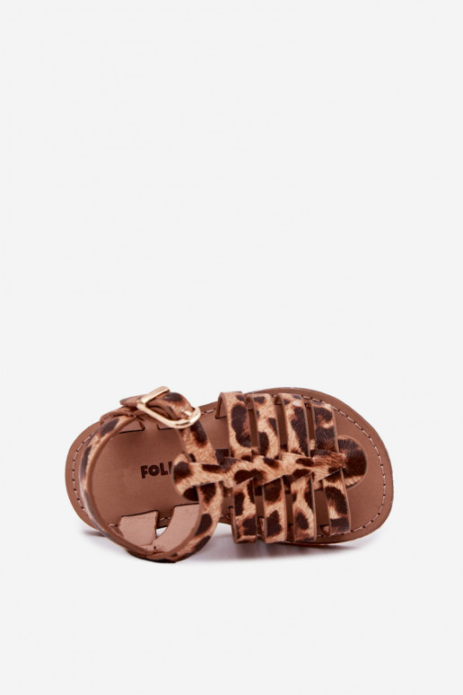 sandály Dětské Dětské z ekologické kůže se vzory leopardí kožešiny Mariana sandály Dětské Dětské z ekologické kůže se vzory leopardí kožešiny Mariana