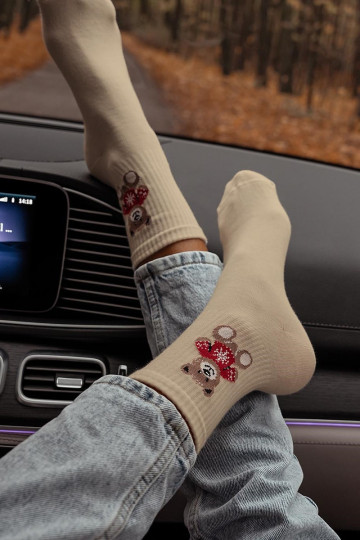 Ponožky  Medvídci Sweterku béžové