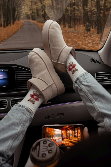 Ponožky  Medvídci Sweterku slonová kost