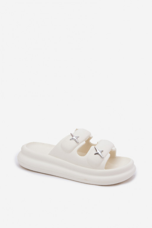  Dámské pantofle s platformou slonová kost Falowena