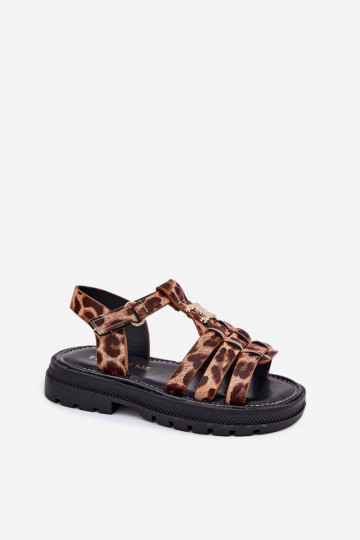 Dětské sandály  Detalem se vzory leopardí kožešiny Serina 2