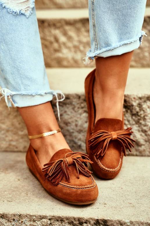 Mokasinai  Natūralios odos rudos... Mokasinai  Natūralios odos rudos...