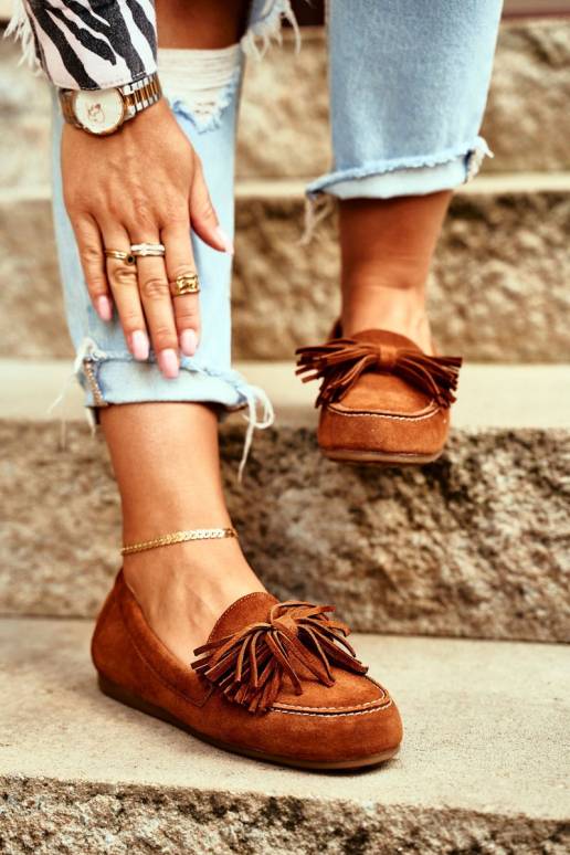 Mokasinai  Natūralios odos rudos... Mokasinai  Natūralios odos rudos...