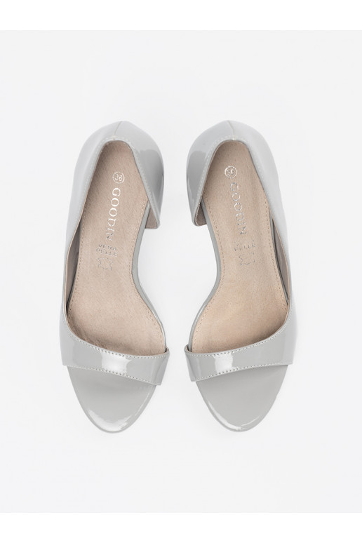 šedá vysoké podpatky z odkrytym noskiem šedá vysoké podpatky z odkrytym noskiem