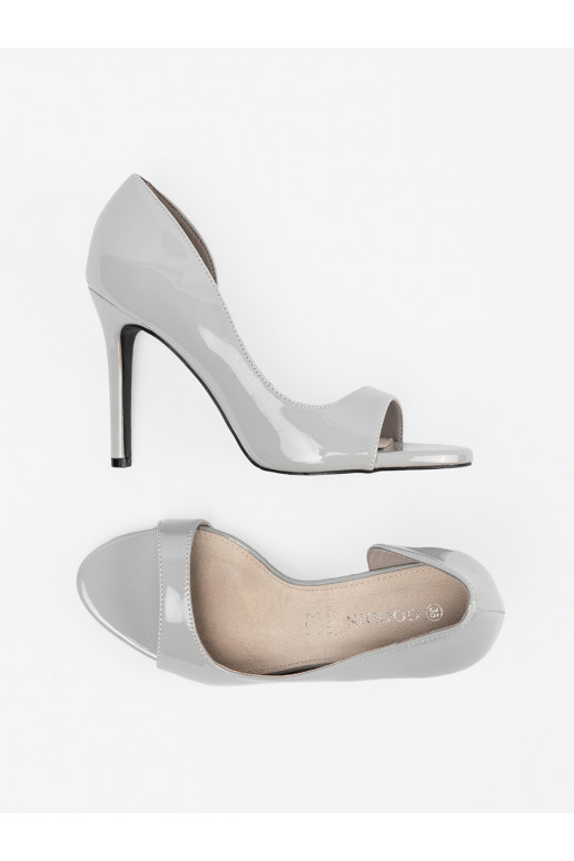 šedá vysoké podpatky z odkrytym noskiem šedá vysoké podpatky z odkrytym noskiem