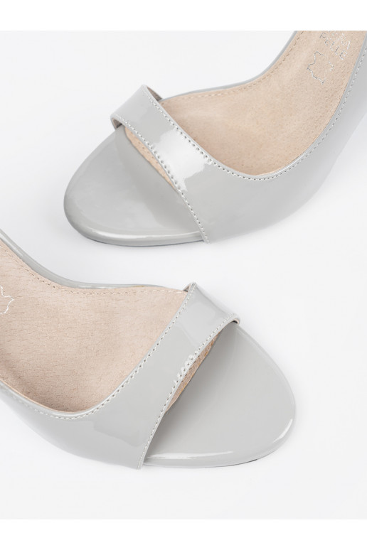 šedá vysoké podpatky z odkrytym noskiem šedá vysoké podpatky z odkrytym noskiem