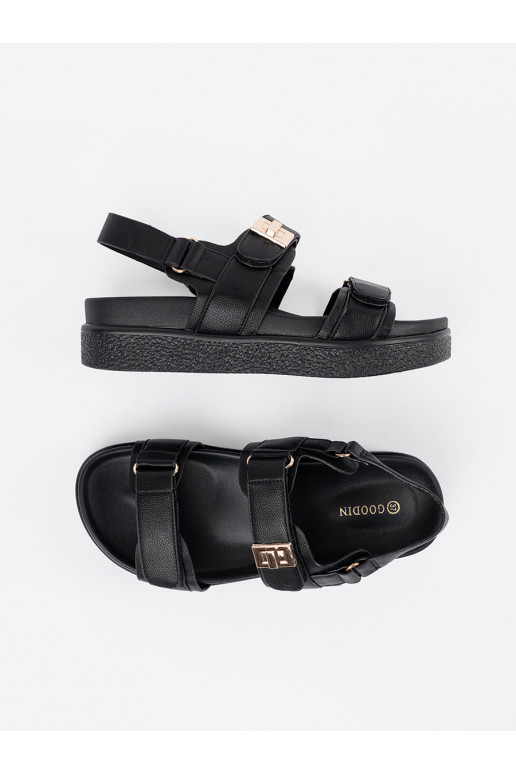 Černé  sandály s platformou Černé  sandály s platformou