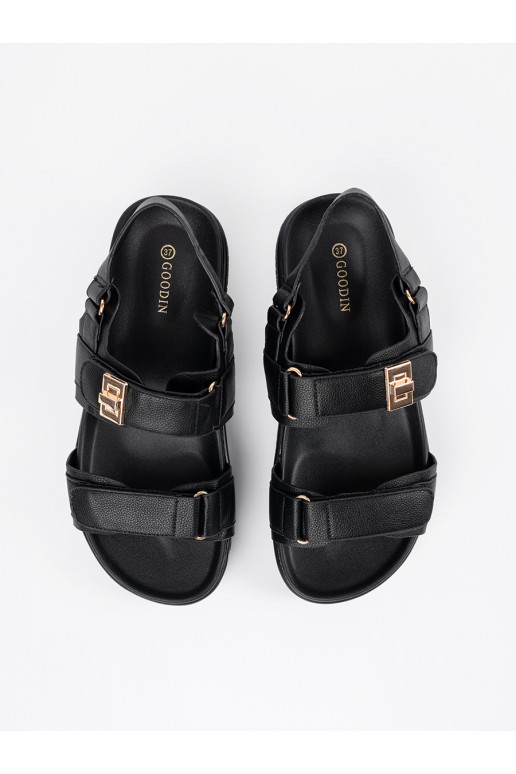 Černé  sandály s platformou Černé  sandály s platformou