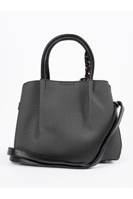 černá średnia kabelka z ozdobną chustą