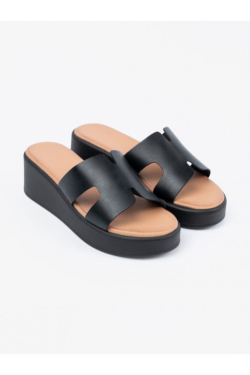 Dámské pantofle s platformou Černé Dámské pantofle s platformou Černé