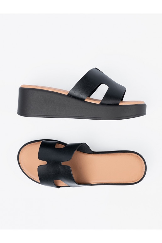 Dámské pantofle s platformou Černé Dámské pantofle s platformou Černé