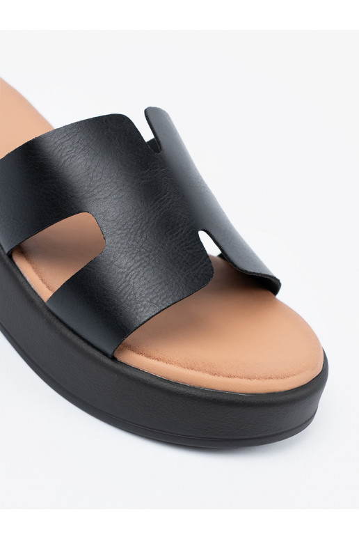 Dámské pantofle s platformou Černé Dámské pantofle s platformou Černé