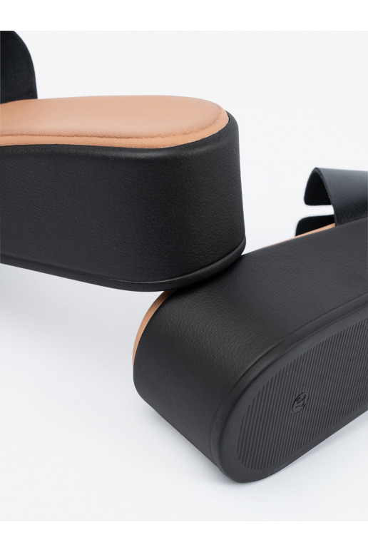 Dámské pantofle s platformou Černé Dámské pantofle s platformou Černé