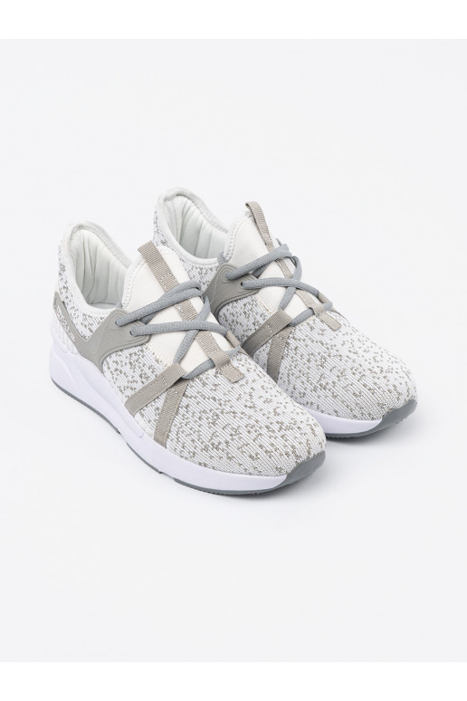 Boty ve sportovním stylu bílé-šedá Boty ve sportovním stylu bílé-šedá