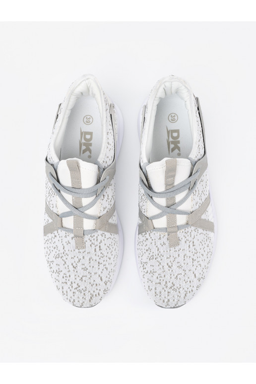 Boty ve sportovním stylu bílé-šedá Boty ve sportovním stylu bílé-šedá