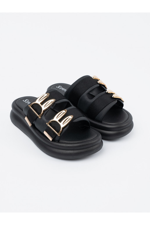 Pantofle ze mi klamrami s platformou Pantofle ze mi klamrami s platformou