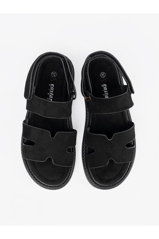 Žabky Černé s platformou z wycięciami Žabky Černé s platformou z wycięciami