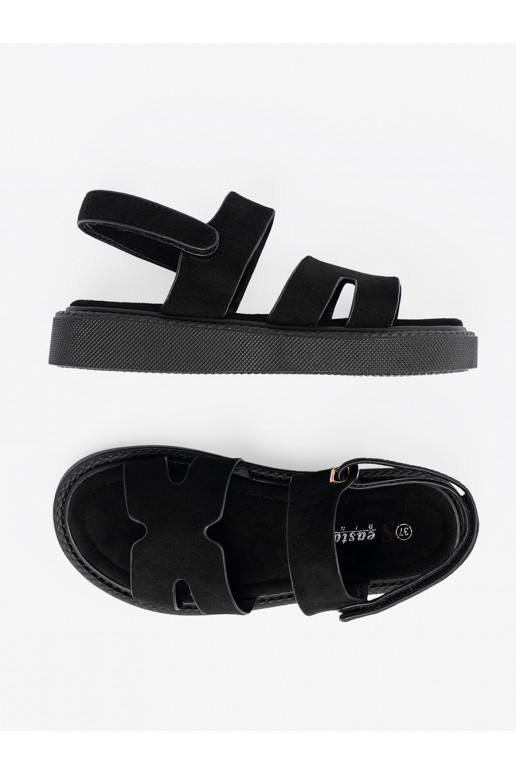 Žabky Černé s platformou z wycięciami Žabky Černé s platformou z wycięciami