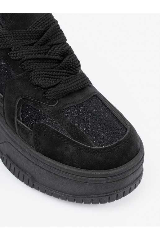 Dámská ležérní obuv z koronką Černé Dámská ležérní obuv z koronką Černé