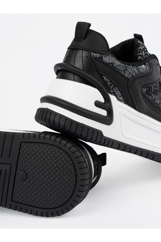 Dámská ležérní obuv z koronką černá-bílé Dámská ležérní obuv z koronką černá-bílé