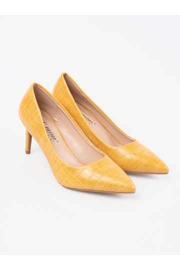 Žlut klasick lodičky na tenk m podpatku 2