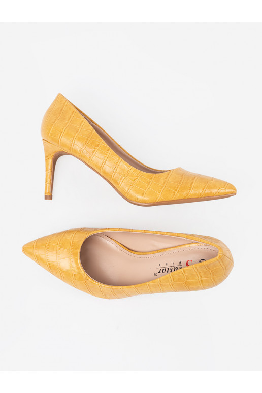 Žlut klasick lodičky na tenk m podpatku