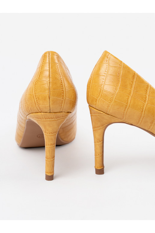 Žlut klasick lodičky na tenk m podpatku