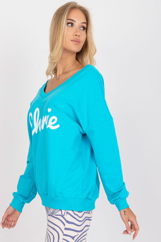 Modrá a bílá bavlněná mikina s...