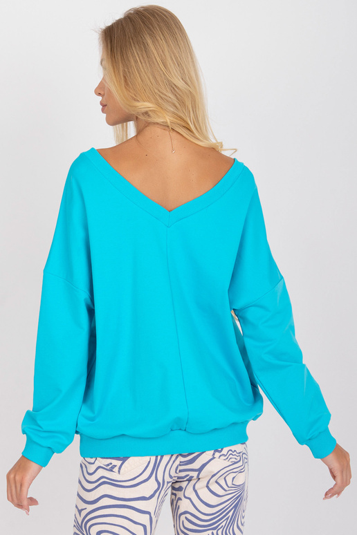 Modrá a bílá bavlněná mikina s...