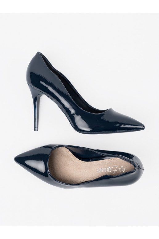 tmavě modrá  vysoké podpatky s tenkým podpatkem tmavě modrá  vysoké podpatky s tenkým podpatkem