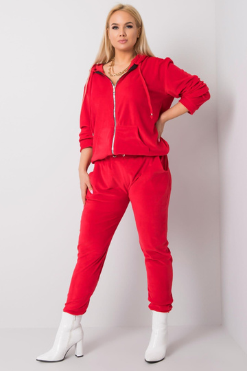 Červený velur plus size set... 2