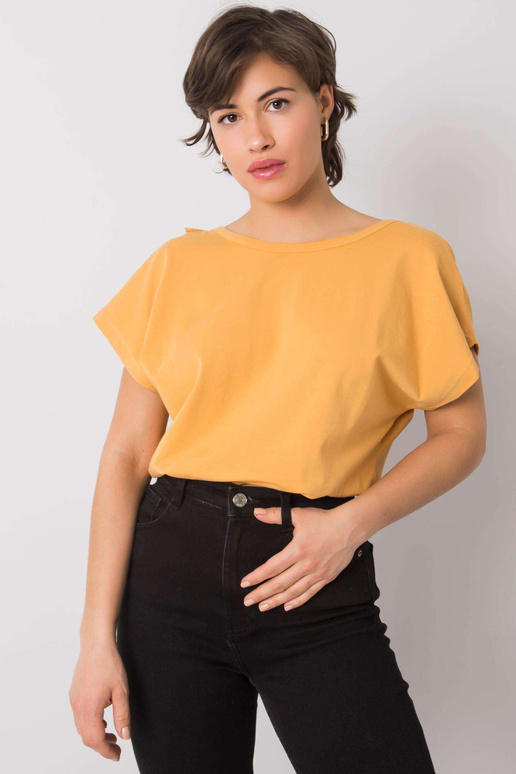 Tmavě žlutá halenka s volány Leanne