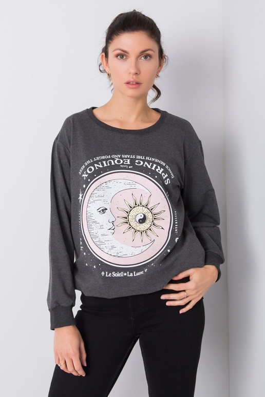 Tmavě šedá mikina s potiskem Trisha