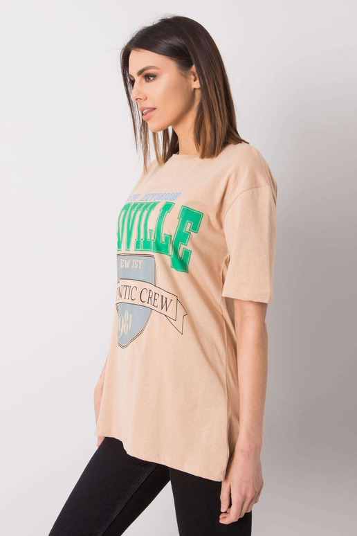 Béžové tričko s potiskem Billie RUE...