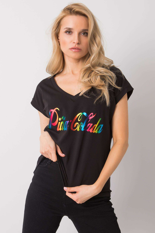 Černé tričko s potiskem Hollis