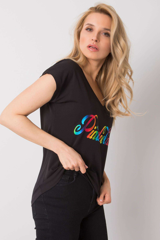 Černé tričko s potiskem Hollis