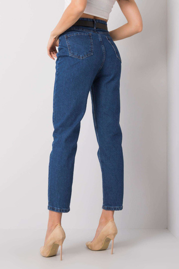 Tmavě modré mom fit kalhoty... 2