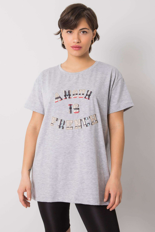 Šedé tričko s nápisem Elani Šedé tričko s nápisem Elani