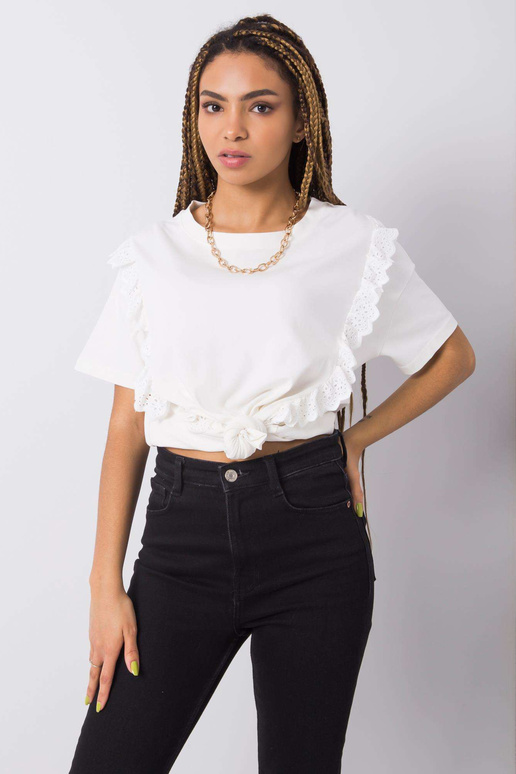 Bílé tričko s volánky Mylene